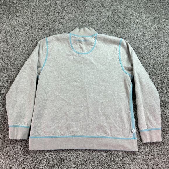 Tommy Bahama Reversible Sweater Mens M Blue Beige 1/4 Zip Cotton Casual READ - Picture 12 of 16